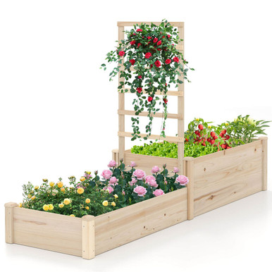 87" Raised Garden Bed with Trellis