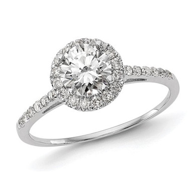 1.14 Carat Lab Grown Diamond Halo Ring in 14K White Gold (Size 7)