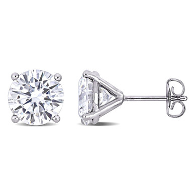 4.00 Carat (ctw) Synthetic Moissanite Stud Earrings in 14K White Gold