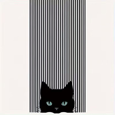 Modern Black Cat Kitchen Towel (2-Pack)