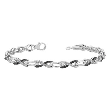 1/6 Carat (ctw) Diamond Infinity Bracelet in Sterling Silver