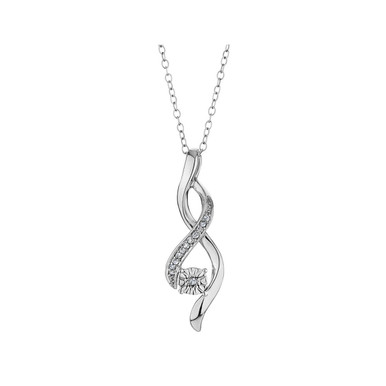 Diamond Infinity Pendant Necklace in Sterling Silver