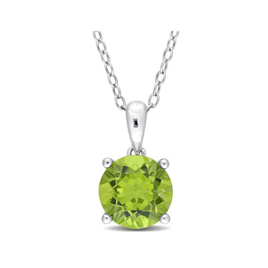 2.00 Carat (ctw) Peridot Solitaire Pendant Necklace