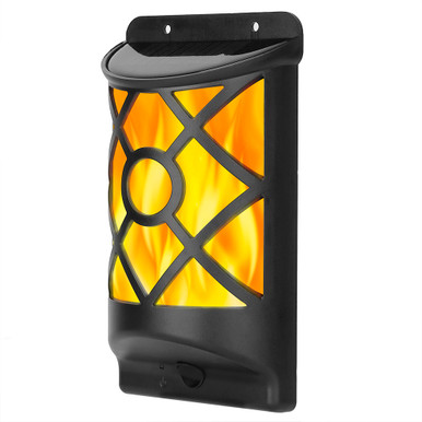 Solarek&reg; Wall-Mounted Solar-Powered LED Light with Flickering Flame Effect