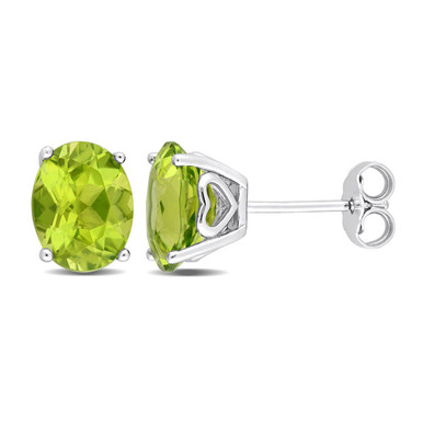 3.80 Carat (ctw) Peridot Oval Stud Earrings