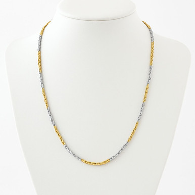 Luxury Two-Tone Gold & Silver Plated Rope Chain Necklace