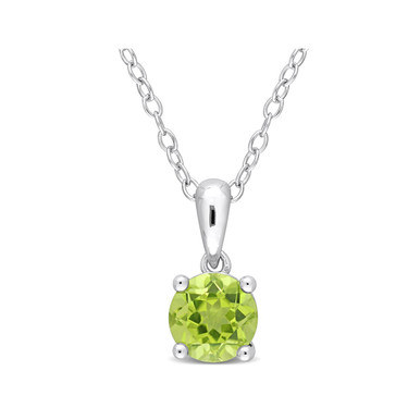 7/8 Carat (ctw) Peridot Solitaire Pendant Necklace