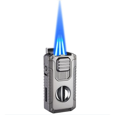 5-in-1 Windproof Metal Lighter with Cigar Cutter