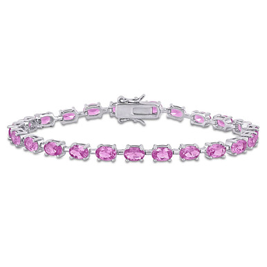 13.34 Carat (ctw) Lab-Created Pink Sapphire Bracelet