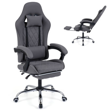 Gaming Chair with Headrest, Lumbar Support and Linkage Armrests