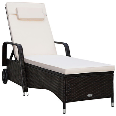 Outdoor Chaise Lounge with Adjustable Backrest