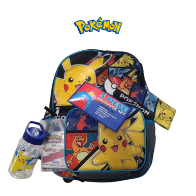 Pokemon Kids 5-Piece 16" Backpack Set with Lunch Bag