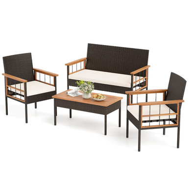 4-Piece Wicker Outdoor Furniture Set