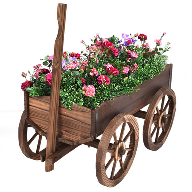 Wood Wagon Flower Planter