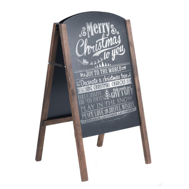 Wooden A-Frame Chalkboard Sign - Costway 40'' Wood A-Frame Chal