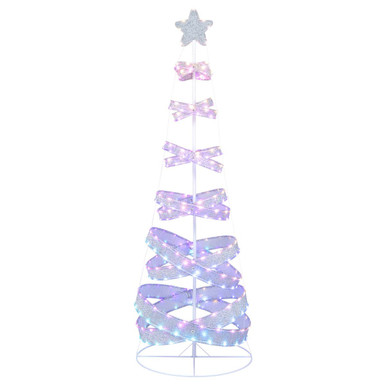 7ft Outdoor Spiral Pre-Lit Christmas Tree with LED Lights