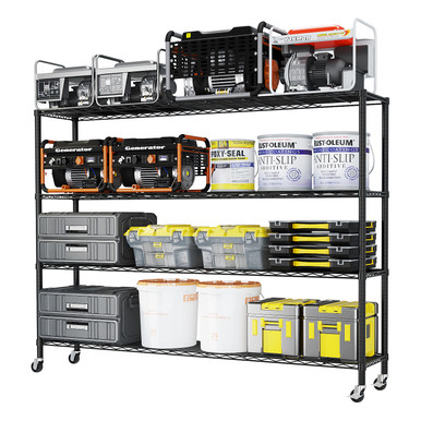 4-Tier Heavy Duty Wire Shelf Rack with Wheels