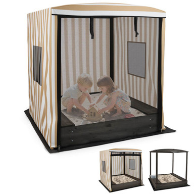 Kids' Wooden Sandbox with Canopy