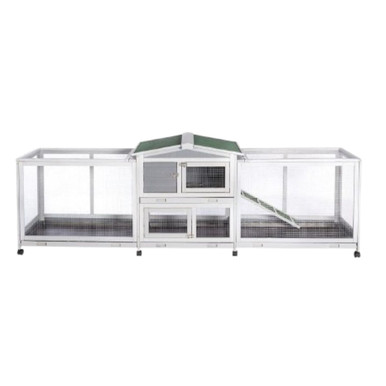 94.5'' Outdoor Rabbit Hutch with 8 Wheels