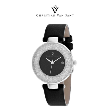 Christian Van Sant Women's Dazzle Black Dial Watch