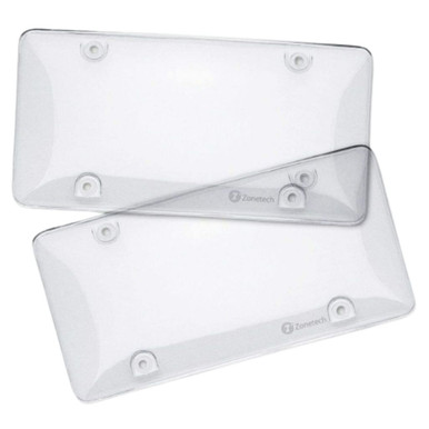 Zone Tech® Clear License Plate Cover Frame Shields (set Of 2)