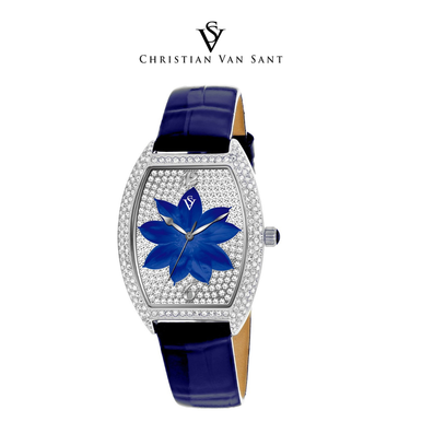 Christian Van Sant Women's Lotus Blue Dial Watch