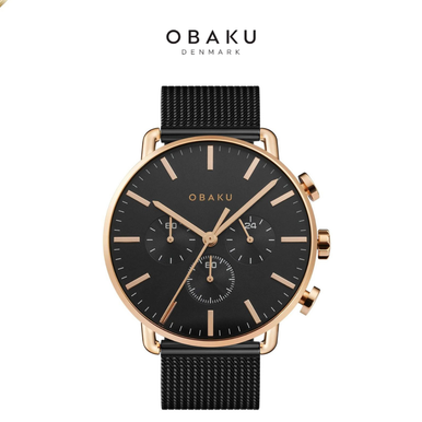 Obaku Men's Havn Black Dial Watch