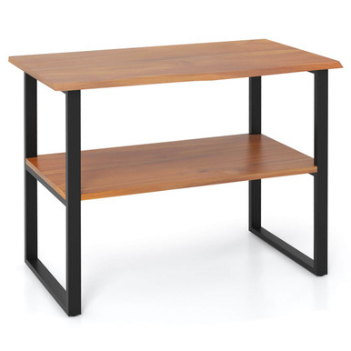 2-Tier Teak Bathroom Storage Shelves