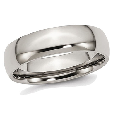 Men's Chisel Titanium 6mm Polished Wedding Band Ring - Ring size: 10