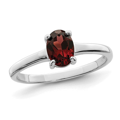 1.90 Carat (ctw) Oval-Cut Red Garnet Ring in Sterling Silver - Ring size: 6