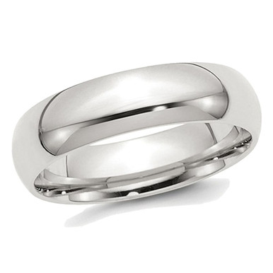Unisex Sterling Silver 6mm Comfort Fit Wedding Band Ring - Ring size: 4