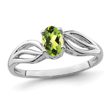 1/2 Carat (ctw) Peridot Ring in Sterling Silver - Ring size: 5