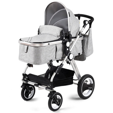 Folding Infant Baby Stroller with Adjustable Canopy