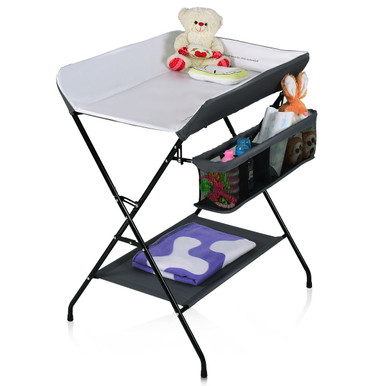 Infant Changing Table with Side Basket and Bottom Shelf