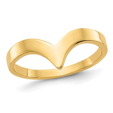 14K Yellow Gold Chevron Wedding Ring Band (Size 6)