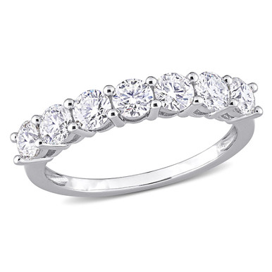 1.00 Carat (ctw) Lab-Created Moissanite Anniversary Band Ring in Sterling Silver - Ring size: 5