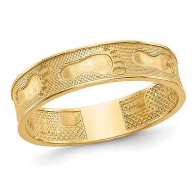 Footprints in the Sand Band Ring in 14K Yellow Gold