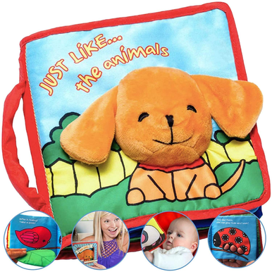 Soft Baby Cloth Book with Touch & Feel Crinkle (2-Pack)