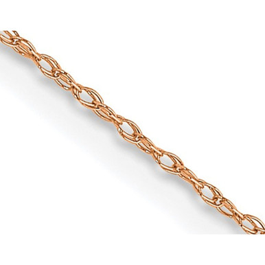 18" 10K Rose Pink Gold Carded Cable Rope Chain