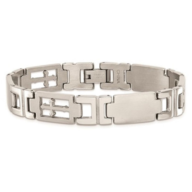 Men's Stainless Steel Cross Bracelet (8.25")