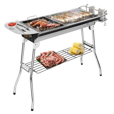 LakeForest&reg; Foldable Stainless Steel Charcoal BBQ Grill