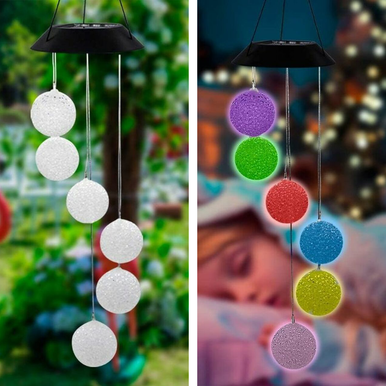 Color-Changing Solar Crystal Ball Wind Spinner (2-Pack)