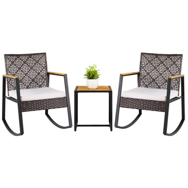 Outdoor Rocking Chair Set (3 Pieces)