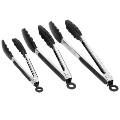 Kitchen Tongs with Heat-Resistant Food-Grade Silicone (Set of 3)