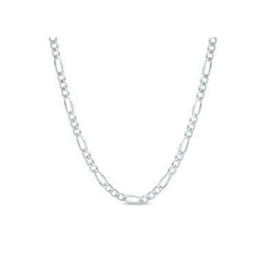 Solid .925 Sterling Silver 3 mm Italian Figaro Link Chain - 24-inch