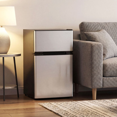 Double Door Mini Fridge with Freezer