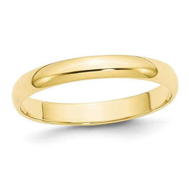 Ladies 10K Yellow Gold 3mm Polished Wedding Band Ring - Ring size: 8.5