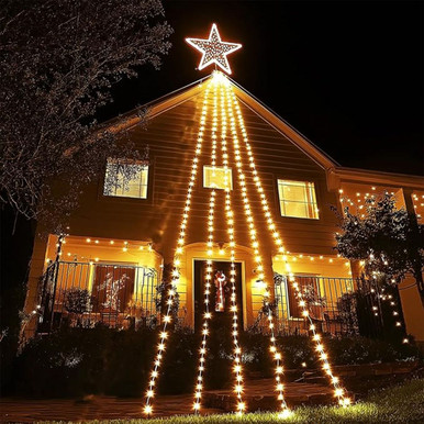 750 LED 245-foot Warm White Star String Lights with 8 Modes