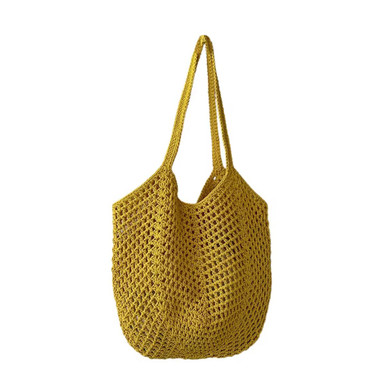Boho Woven Shoulder Bag - Khaki