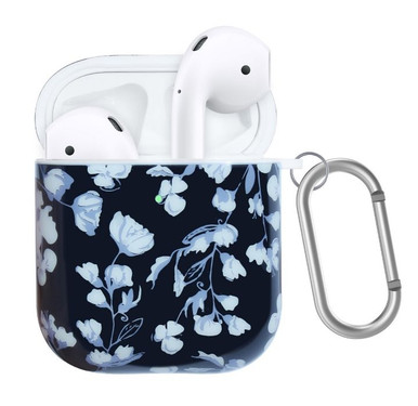 Floral Printed Hard Case for AirPods 1 & 2 - Red